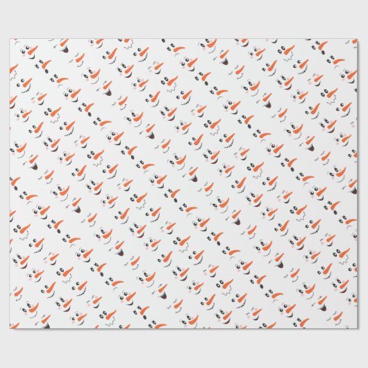 Snowmen Faces Cadeaupapier (Vlak)
