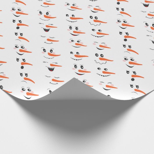 Snowmen Faces Cadeaupapier (Hoek)