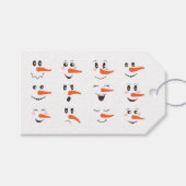 Snowmen Faces Gift Labels Cadeaulabel (Voorkant (Horizontaal))