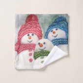 SNOWMEN FAMILIE BAD HANDDOEK (Wasdoekje)