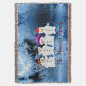 Snowmen Familie van Vier Bevroren Drow Blanket Deken (Voorkant Verticaal)