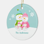 Snowmen Family Kerstmis Keramisch Ornament (Links)