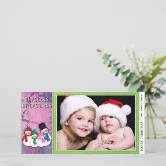 Snowmen Feestdagenkaart (Staand voorkant)