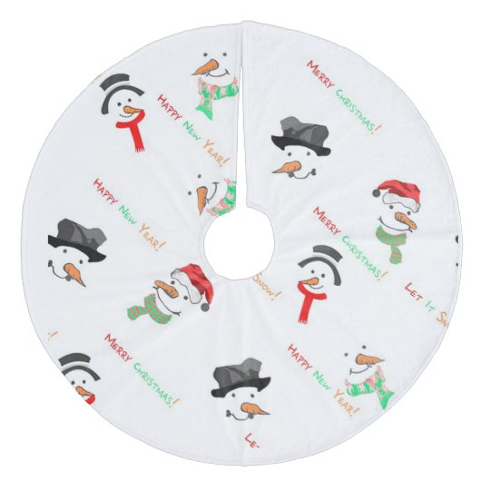 Snowmen Fleece Kerstboom Rok (Voorkant)