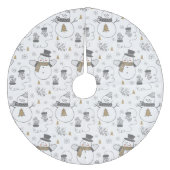 Snowmen Fleece Kerstboom Rok (Voorkant)