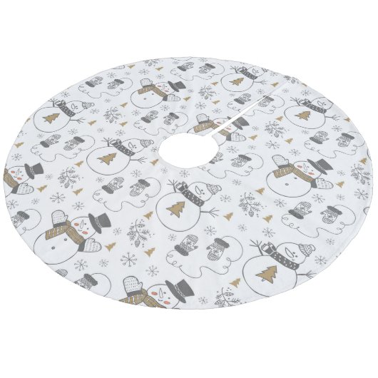 Snowmen Fleece Kerstboom Rok (Gekanteld)