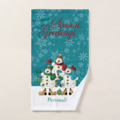 Snowmen Friends Cute Kerstmis Bad Handdoek (Handdoek)