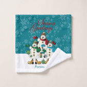 Snowmen Friends Cute Kerstmis Bad Handdoek (Wasdoekje)