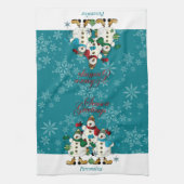 Snowmen Friends Cute Kerstmis Theedoek (Verticaal)