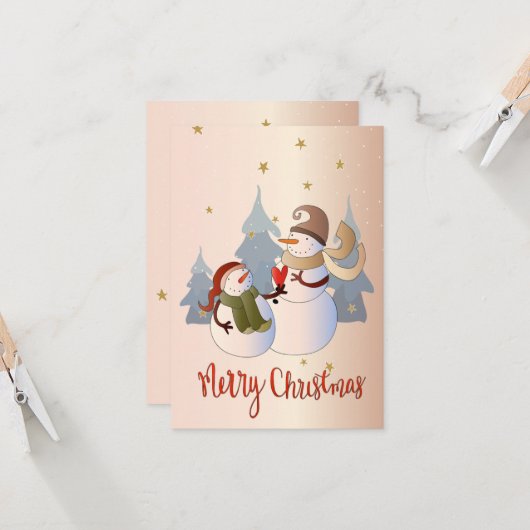 Snowmen Friends Kaart (Voorkant / Achterkant in situ)