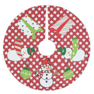 Snowmen, Gifts, Ornamenten Holiday Tree Skirt Kerstboom Rok