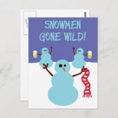 Snowmen Gone Wild. Briefkaart (Voorkant / Achterkant)