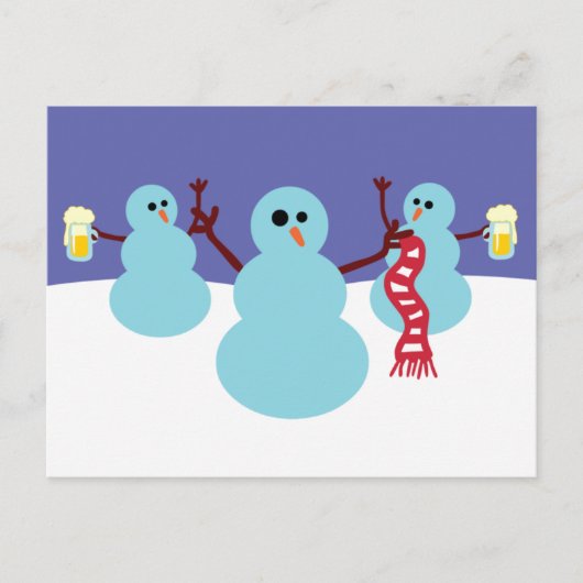 Snowmen Gone Wild. Feestdagenkaart (Voorkant)