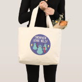 Snowmen Gone Wild. Grote Tote Bag (Voorkant (product))