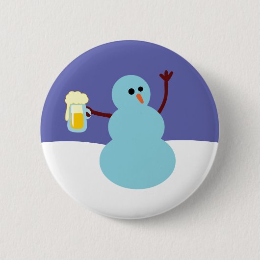 Snowmen Gone Wild. Ronde Button 5,7 Cm (Voorkant)