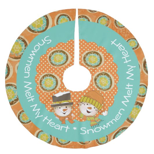 Snowmen goot mijn hart 2 Vakantiesolflengte Kerstboom Rok (Voorkant)