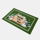Snowmen Greeting  Doormat Deurmat (Schuin)