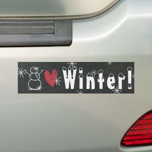 Snowmen Heart Winter Bumpersticker (Op auto)