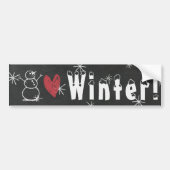 Snowmen Heart Winter Bumpersticker (Voorkant)