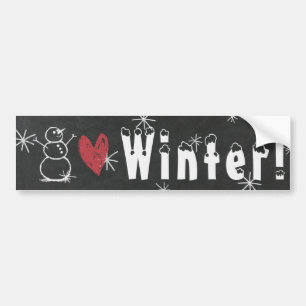 Snowmen Heart Winter Bumpersticker