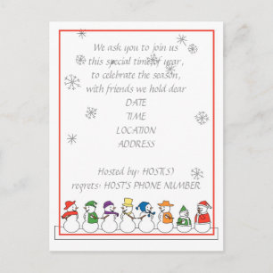 Snowmen Holiday Party Uitnodiging Briefkaart