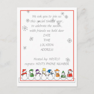 Snowmen Holiday Party Uitnodiging Briefkaart