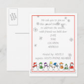 Snowmen Holiday Party Uitnodiging Briefkaart (Voorkant / Achterkant)