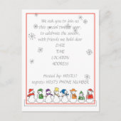 Snowmen Holiday Party Uitnodiging Briefkaart (Voorkant)