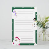 Snowmen Holiday Stationery met Kerstmis Briefpapier (Staand voorkant)