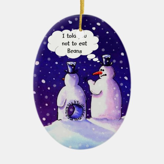 Snowmen Humor Keramisch Ornament (Voorkant)