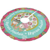 Snowmen Hyvaa Joulua Holiday Tree Skirt Kerstboom Rok (Gekanteld)