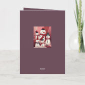 Snowmen In A Sweet Kitschy Christmas Pink Theme  Kaart (Achterkant)