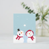 Snowmen in de winter met Snowgirl Briefkaart (Staand voorkant)