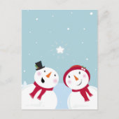 Snowmen in de winter met Snowgirl Briefkaart (Voorkant)