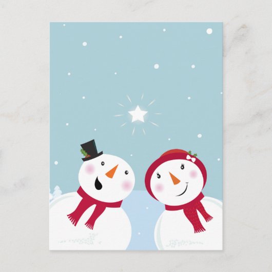 Snowmen in de winter met Snowgirl Briefkaart (Voorkant)