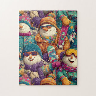 Snowmen In Designer Ski Gear On The Slopes Legpuzzel