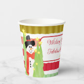 Snowmen in feestelijke kleuren papieren bekers (Voorkant)