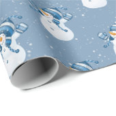 Snowmen in Snowflakes Cadeaupapier (Rol Hoek)