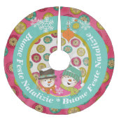 Snowmen Italy Merry Kersttree Skirt Kerstboom Rok (Voorkant)