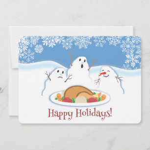 Snowmen kalkoen diner culinaire kerstkaart