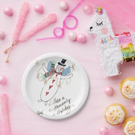 SnowMen kan ook Angels zijn Papieren Bordje (Feest)