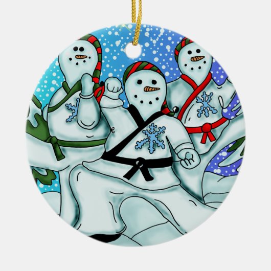 Snowmen karate Ornament (Voorkant)