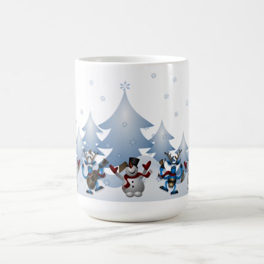 Snowmen, kerstbomen en sneeuw magische mok (Midden)