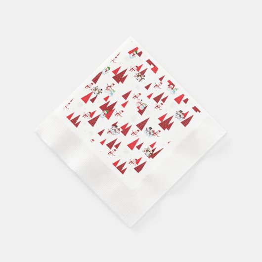 Snowmen kerstbomen servet (Hoek)