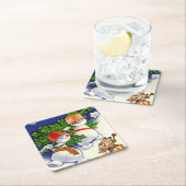 Snowmen kerstboom drumming konijn kartonnen onderzetters (Insitu)