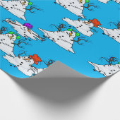 Snowmen kerstcadeautje smelten cadeaupapier (Hoek)