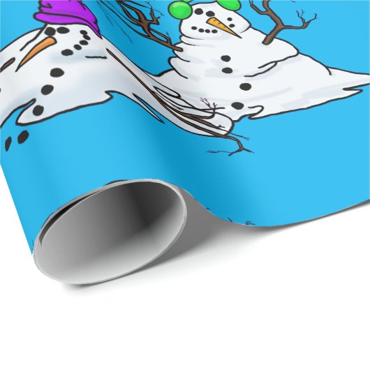 Snowmen kerstcadeautje smelten cadeaupapier (Rol Hoek)