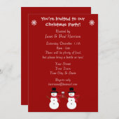 Snowmen kerstfeestelijke uitnodigingen (Voorkant / Achterkant)