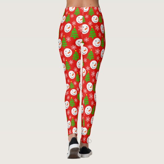Snowmen Kerstfeestmaal Leggings (Achterkant)
