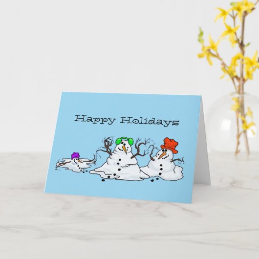 Snowmen-kerstkaart Kaart (Gele Bloem)